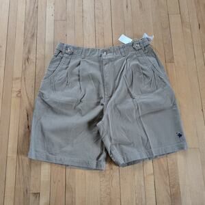New Vintage Khaki Pleated Shorts Size 36 Tan Knights of the Round Table 8"